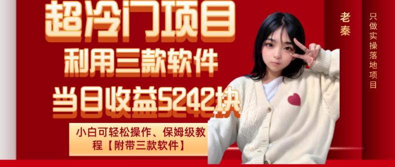 超冷门项目、利用三款软件、当日收益5242块、小白可轻松操作、保姆级教程【附带三款软件】-点子口袋网
