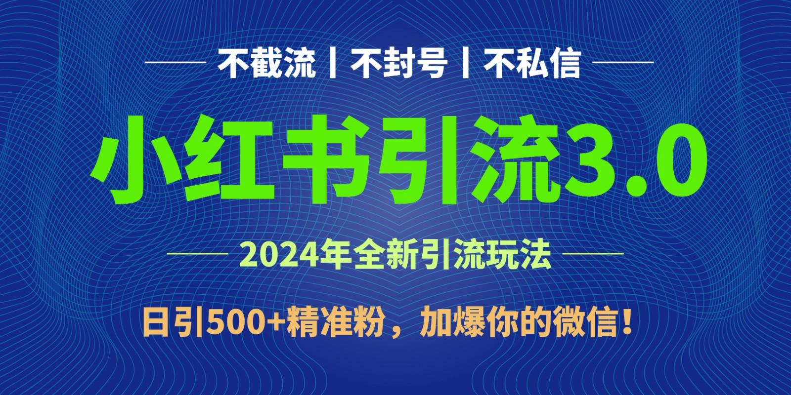 2024年4月最新小红书引流3.0玩法，日引500+精准粉，加爆你的微信！-点子口袋网