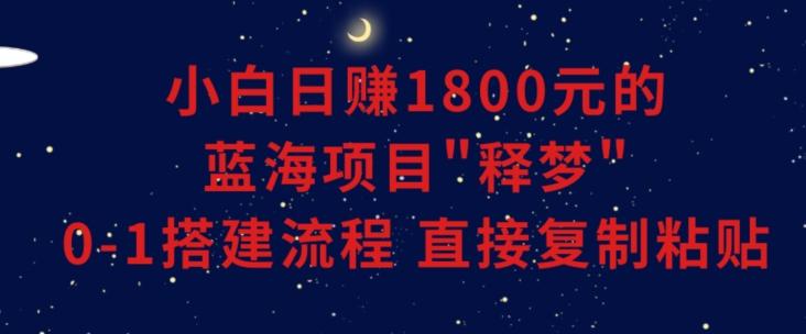 小白能日赚1800元的蓝海项目”释梦”0-1搭建流程可直接复制粘贴长期做【揭秘】-点子口袋网