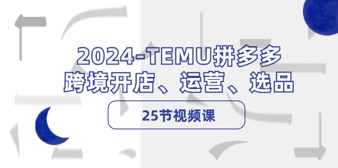 2024-TEMU拼多多·跨境开店、运营、选品(25节视频课-点子口袋网