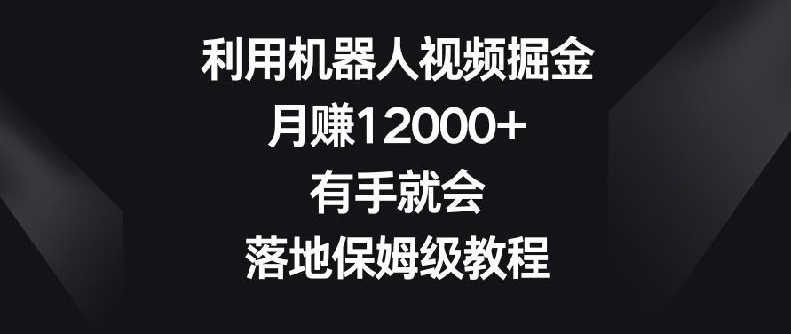 利用机器人视频掘金，月赚12000+，有手就会，落地保姆级教程【揭秘】-点子口袋网