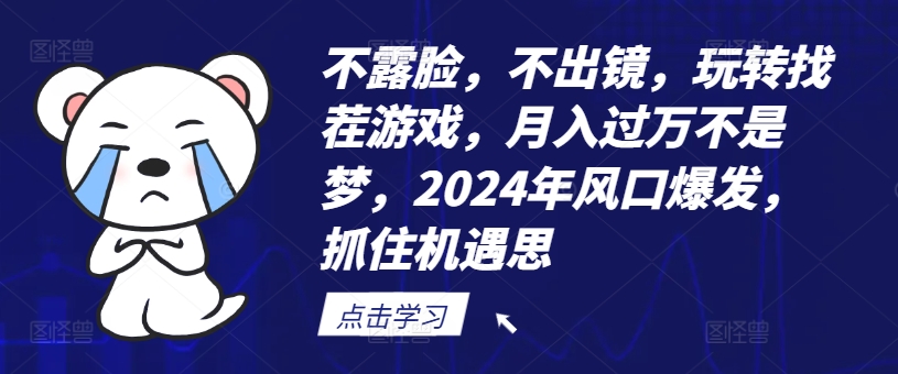 不露脸，不出镜，玩转找茬游戏，月入过万不是梦，2024年风口爆发，抓住机遇【揭秘】-点子口袋网
