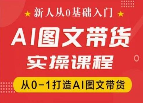新人从0基础入门，抖音AI图文带货实操课程，从0-1打造AI图文带货-点子口袋网