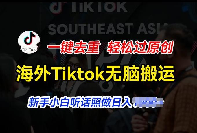 海外Tiktok短视频无脑搬运，一键去重轻松过原创，新手小白听话照做日入几张【揭秘】-点子口袋网
