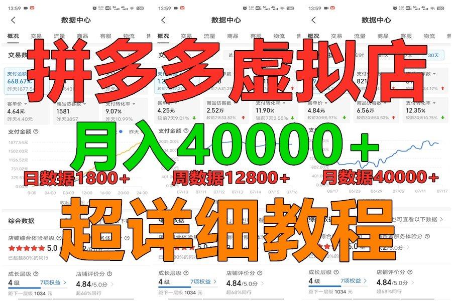 拼多多虚拟电商训练营月入40000+，全网最详细，你做你也行，暴利稳定长久-云创网