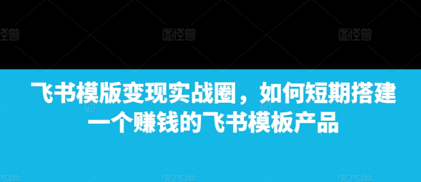 飞书模版变现实战圈，如何短期搭建一个赚钱的飞书模板产品-点子口袋网